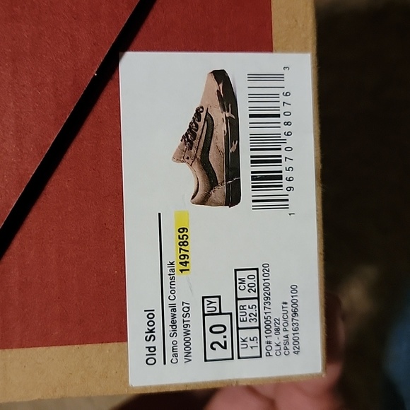 NWT Camo Sidewall Vans Sz 2Y - Picture 7 of 7